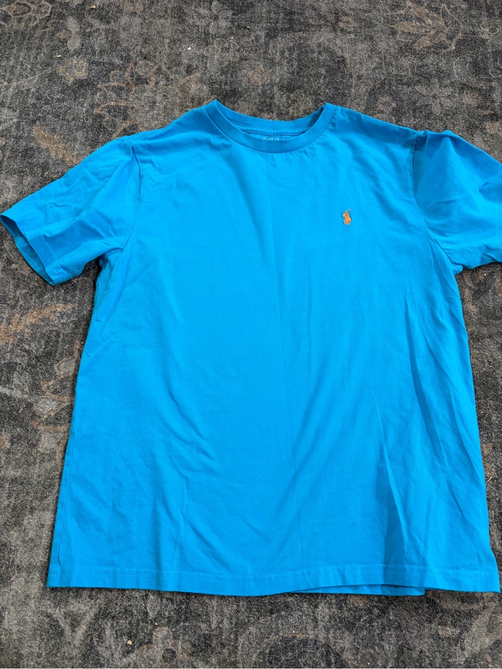 Polo by Ralph Lauren Bright Blue Short Sleeve Tee with Orange Pony